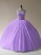 Graceful Lavender Quince Ball Gowns Sweet 16 and Quinceanera with Beading Scoop Sleeveless Lace Up