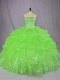 Strapless Sleeveless Lace Up Quinceanera Dress Organza