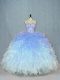 Comfortable Sweetheart Sleeveless Lace Up Quince Ball Gowns Multi-color Organza