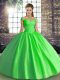 Hot Sale Green Sleeveless Floor Length Beading Lace Up Sweet 16 Dresses