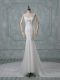 Nice Beading and Lace Bridal Gown White Backless Sleeveless Court Train