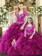 Free and Easy Fuchsia Sweetheart Neckline Beading and Ruffles and Pick Ups Sweet 16 Dresses Sleeveless Lace Up