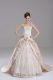 Embroidery and Hand Made Flower 15 Quinceanera Dress Champagne Lace Up Sleeveless Brush Train