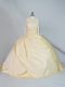 Nice Yellow Ball Gowns Lace Quince Ball Gowns Lace Up Taffeta Long Sleeves