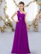 Captivating Purple Lace Up One Shoulder Belt Wedding Guest Dresses Sleeveless