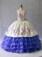 Glorious Blue Sweetheart Lace Up Beading and Embroidery Quinceanera Gown Sleeveless