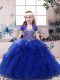 Most Popular Tulle Sleeveless Floor Length Child Pageant Dress and Beading and Ruffles