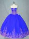 Glittering Sweetheart Sleeveless Tulle Quinceanera Dress Beading Lace Up