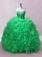Flirting Green Sweetheart Lace Up Sequins Sweet 16 Dress Sleeveless