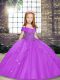 Stylish Lilac Pageant Dress for Girls Party and Sweet 16 and Wedding Party with Beading Straps Sleeveless Lace Up