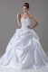 Great White Taffeta Lace Up Wedding Gowns Sleeveless Brush Train Embroidery and Pick Ups and Hand Made Flower