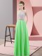 Custom Made Sleeveless Floor Length Beading Backless Homecoming Dress with Green