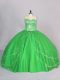 Shining Beading Quinceanera Gowns Lace Up Sleeveless Brush Train