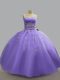 Fantastic Sweetheart Sleeveless 15 Quinceanera Dress Floor Length Beading Lavender Organza