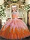 Sleeveless Lace and Ruffles Lace Up Little Girls Pageant Dress
