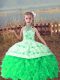 Discount Floor Length Ball Gowns Sleeveless Green Little Girl Pageant Gowns Lace Up