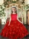 Sleeveless Backless Floor Length Ruffles Pageant Gowns For Girls