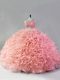 Clearance Floor Length Pink Ball Gown Prom Dress Scoop Sleeveless Zipper
