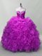 Colorful Purple Sleeveless Floor Length Sequins Lace Up Quinceanera Dresses