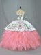 Sweetheart Sleeveless Lace Up Sweet 16 Quinceanera Dress Pink Organza