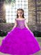 New Arrival Off The Shoulder Sleeveless Little Girls Pageant Gowns Floor Length Beading and Ruffles Purple