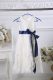Custom Made Scoop Sleeveless Flower Girl Dresses for Less Floor Length Ruffles and Belt White Chiffon