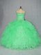 Luxurious Ball Gowns 15th Birthday Dress Sweetheart Organza Sleeveless Floor Length Lace Up
