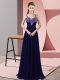 Luxury Floor Length Zipper Prom Dresses Purple for Prom and Party with Beading