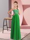 Floor Length Lace Up Prom Evening Gown Green for Prom and Party with Beading