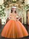 Stunning Appliques Pageant Gowns For Girls Orange Lace Up Sleeveless Floor Length