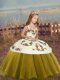 Olive Green Column/Sheath Chiffon Straps Sleeveless Beading Floor Length Lace Up Little Girl Pageant Dress