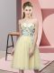 Fantastic Yellow Sleeveless Tulle Lace Up Bridesmaid Dress for Wedding Party