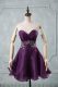 Customized Purple Sweetheart Neckline Appliques and Ruching Prom Party Dress Sleeveless Lace Up