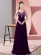 New Arrival Dark Purple Zipper Straps Beading Prom Dress Chiffon Sleeveless