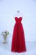 Great Wine Red Empire Ruching Wedding Guest Dresses Zipper Tulle Sleeveless Floor Length