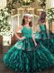 Customized Sleeveless Appliques and Ruffles Zipper Pageant Dress