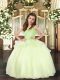 Top Selling Yellow Green Sleeveless Organza Lace Up Little Girl Pageant Dress for Party and Sweet 16 and Wedding Party