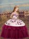 Floor Length Ball Gowns Sleeveless Fuchsia Little Girl Pageant Dress Side Zipper