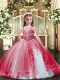 Amazing Red Sleeveless Floor Length Beading Lace Up Winning Pageant Gowns