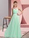 Apple Green Sleeveless Beading Floor Length Prom Party Dress