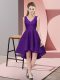 Lace Bridesmaids Dress Purple Zipper Sleeveless High Low