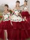 Delicate Wine Red Quinceanera Dresses Off The Shoulder Sleeveless Brush Train Lace Up