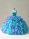 Multi-color Vestidos de Quinceanera Sweet 16 and Quinceanera with Beading and Ruffles Straps Sleeveless Zipper