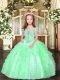 Straps Neckline Beading and Ruffles Little Girl Pageant Dress Sleeveless Lace Up