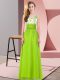 Scoop Sleeveless Chiffon Quinceanera Court of Honor Dress Appliques Backless