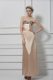 Champagne Column/Sheath Lace and Appliques Mother Of The Bride Dress Lace Up Satin Sleeveless Floor Length