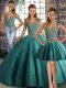 Smart Sleeveless Lace Up Floor Length Beading and Appliques Ball Gown Prom Dress