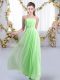 Cheap Chiffon Strapless Sleeveless Sweep Train Lace Up Beading Dama Dress for Quinceanera in