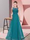 Sleeveless Floor Length Beading and Appliques Zipper Wedding Guest Dresses with Teal
