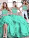 Fantastic Floor Length Turquoise Sweet 16 Quinceanera Dress Scoop Sleeveless Zipper